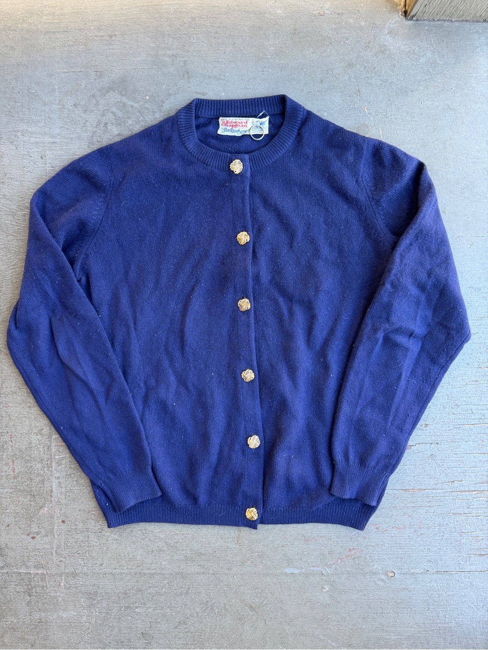 Ballantyne Navy Cardigan with Gold Buttons